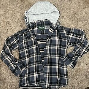 American Eagle Mens Hooded Flannel